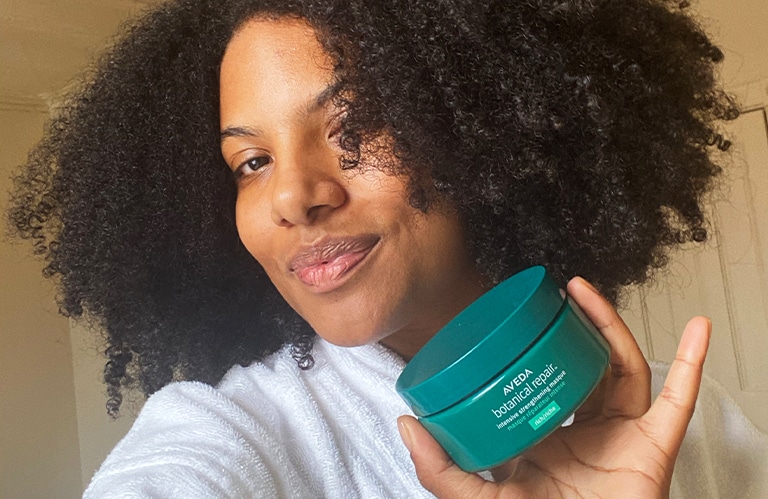 Refinery29 x Aveda partnership imagery featuring Tara Thomas.