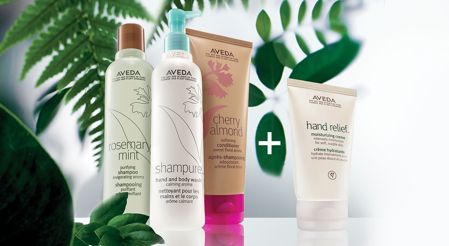 Shop Aveda Essentials with 20% off + free shipping on all orders