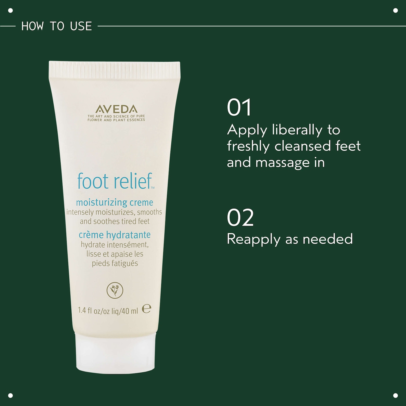 foot relief<span class="trade">&trade;</span> moisturizing creme