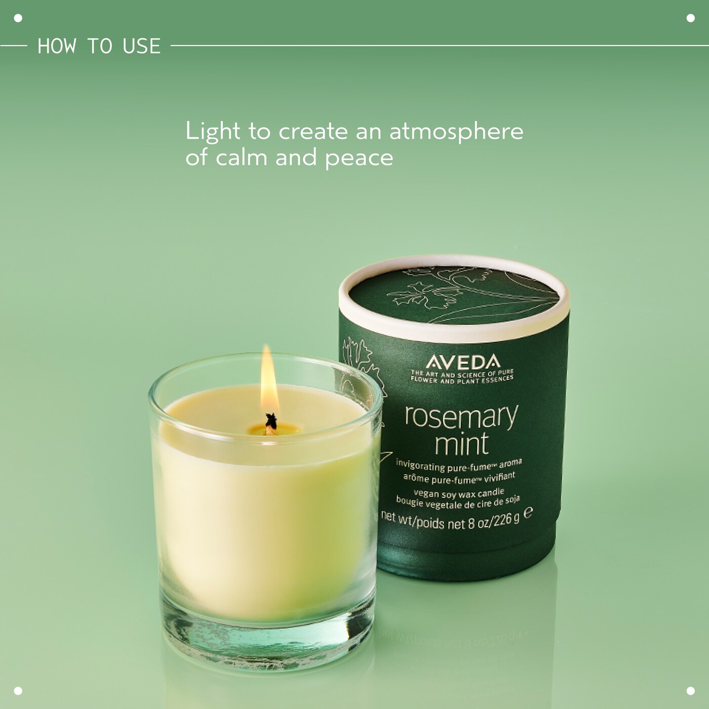 rosemary mint vegan soy wax candle