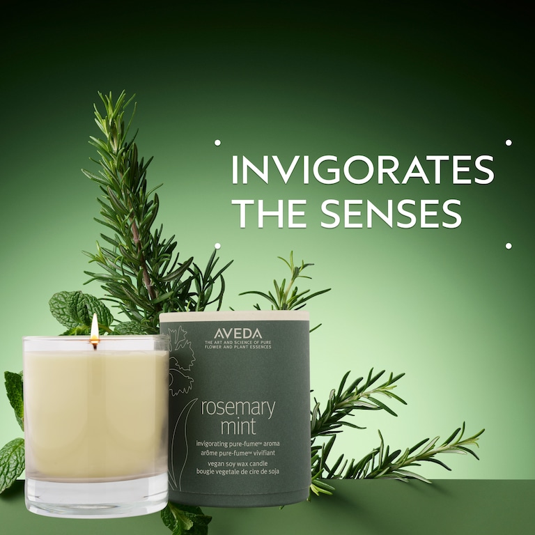 rosemary mint vegan soy wax candle, 7.8 fl oz/230 ml